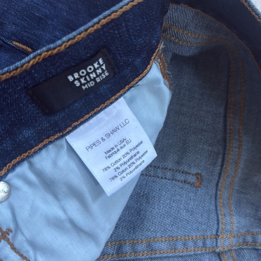 Veronica Beard Brooke Skinny Mid Rise Denim Jean Size 28‎ Dark Wash raw hem - Picture 6 of 14